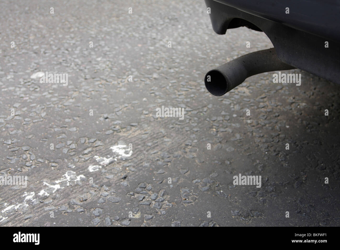 Photo of a car exhaust pipe Stock Photo
