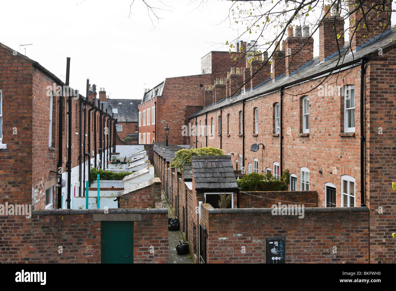 Rows of terraced houses, Chester, Cheshire, England, UK Stock Photo