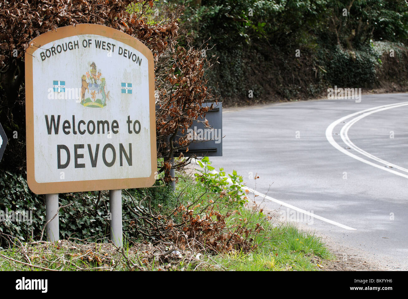 to Devon road sign situated in the Borough of West Devon