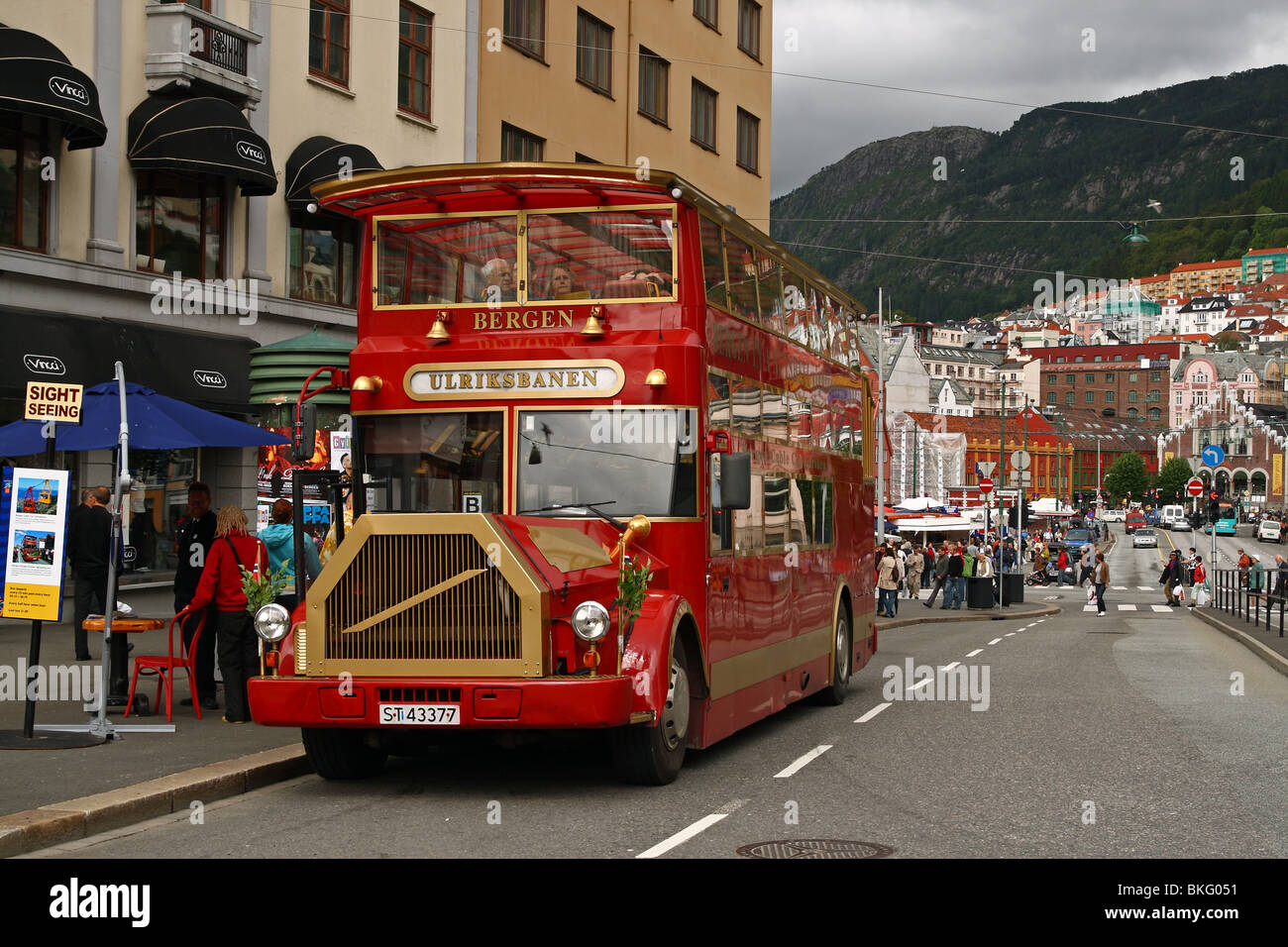 Tourist Bus in the centre of Bergen, Norway Stock Photo - Alamy
