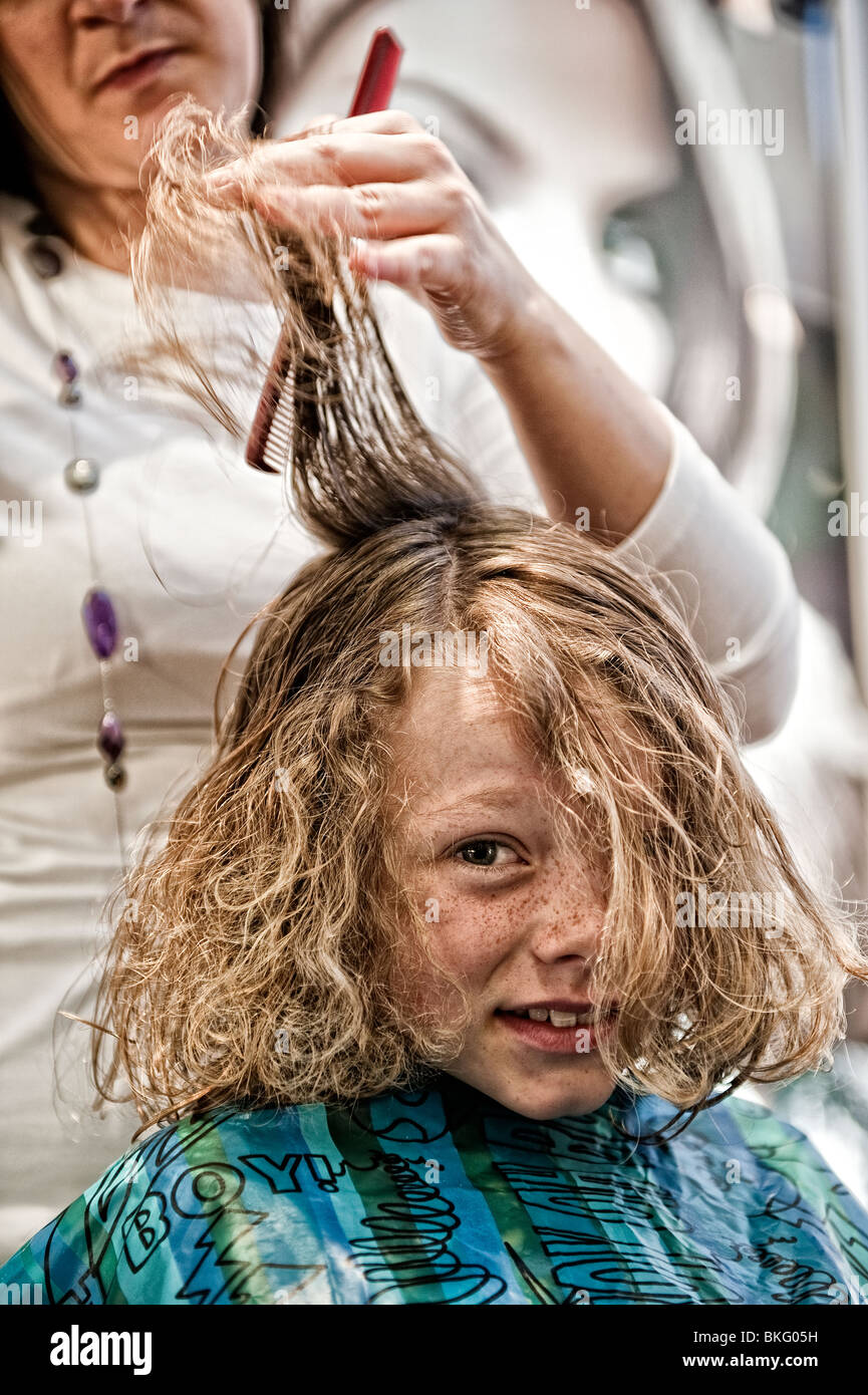 Little Boy Getting His Hair Cut Stock Photo 29240221 Alamy