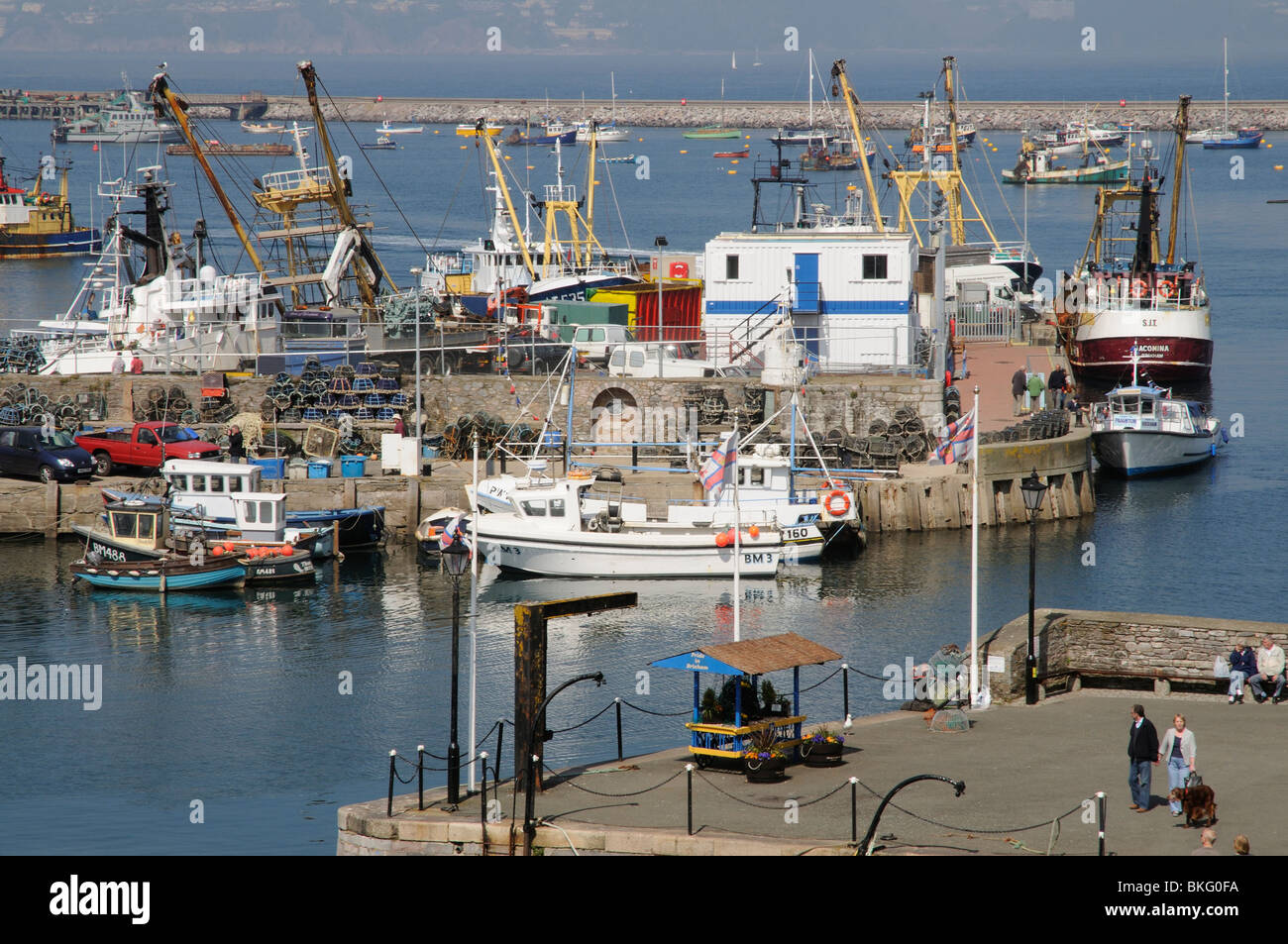 Commercial fishing boats in Brixham harbour south Devon England UK Stock Photo