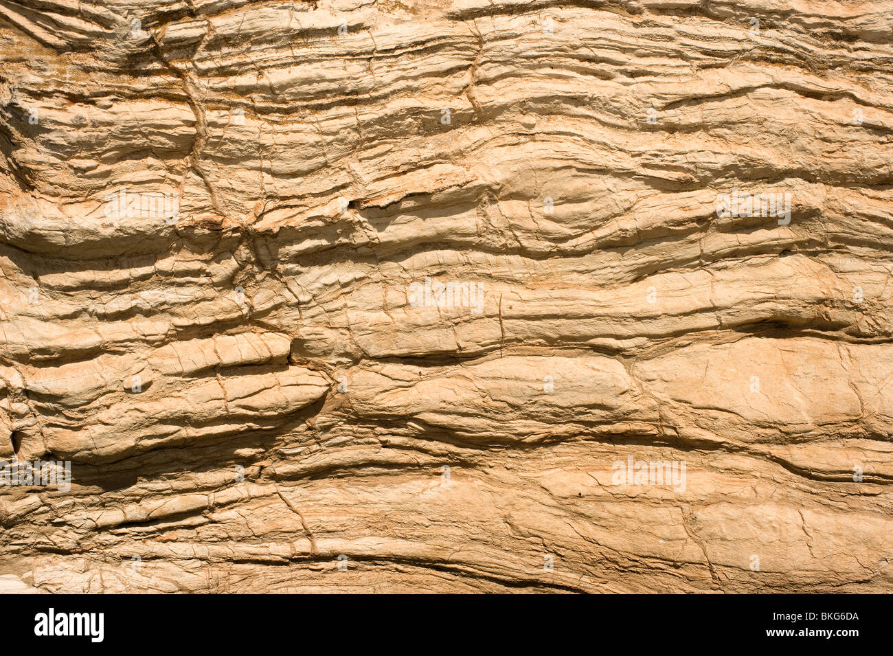 Close up of a rock striation on the side of a mountain. Stock Photo