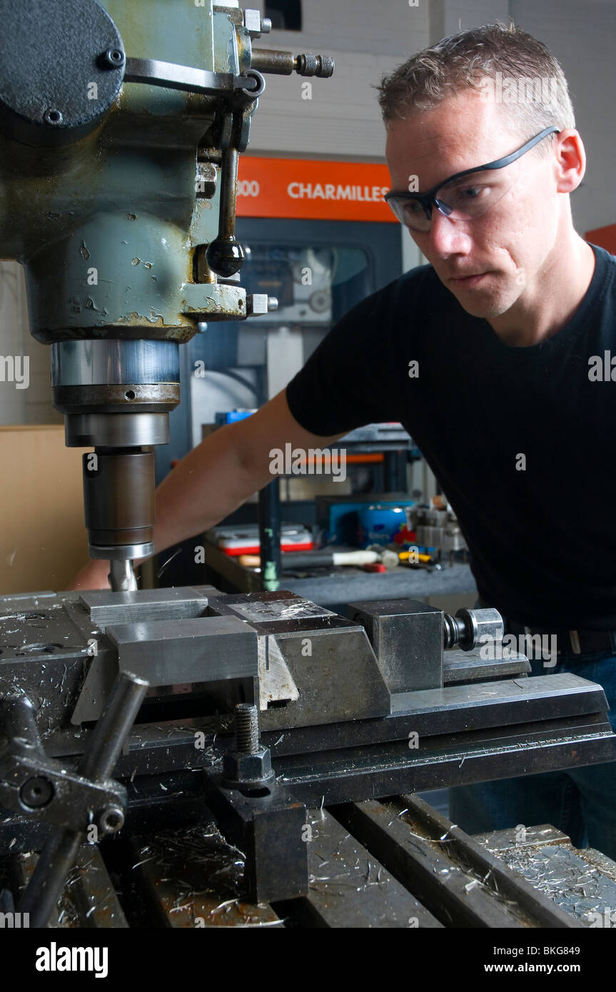 Safety Glasses Milling Machine Stock Photos & Safety Glasses Milling