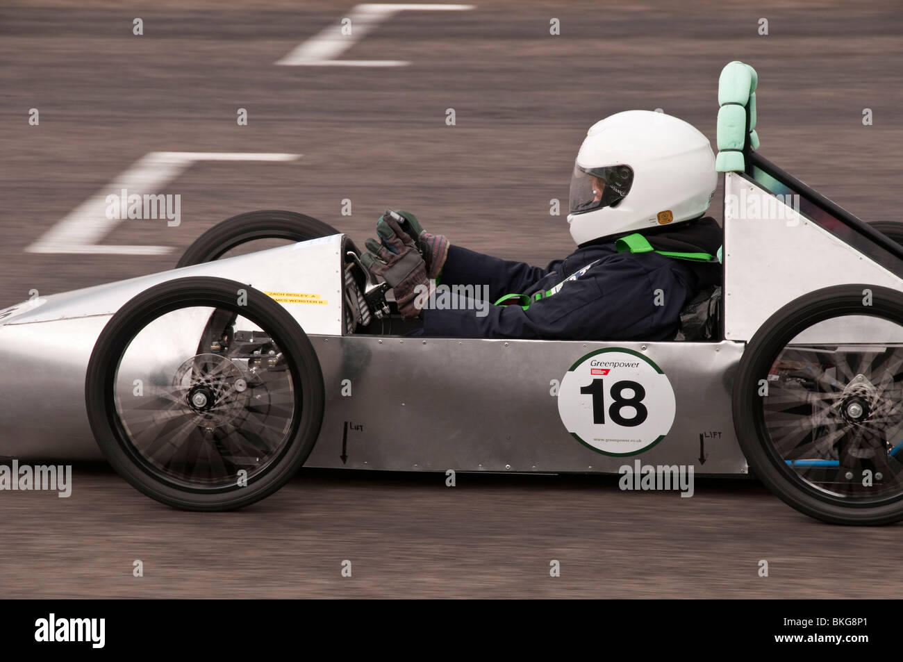 Electric Car Racing in the Greenpower Championship at Goodwood Sussex