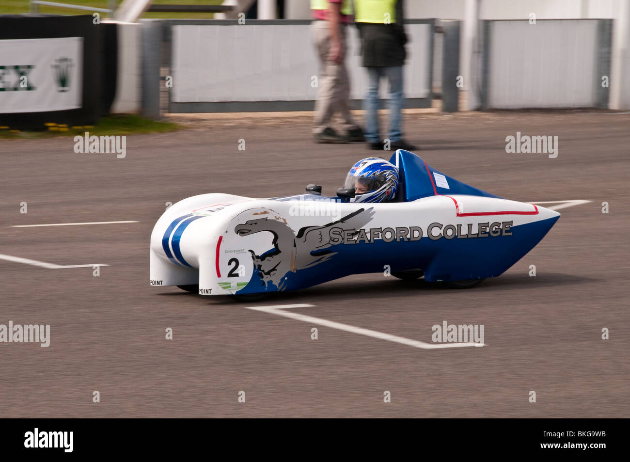 Electric Car Racing in the Greenpower Championship at Goodwood Sussex UK Stock Photo