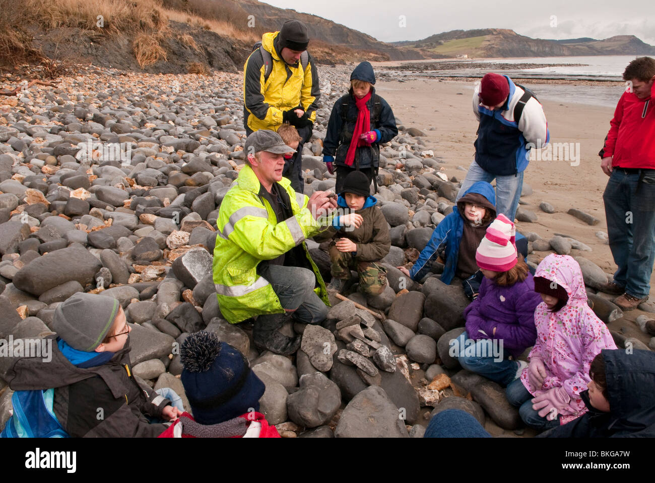 Fossil Hunting on Lyme Regis Beach on the Jurassic Coast Dorset UK