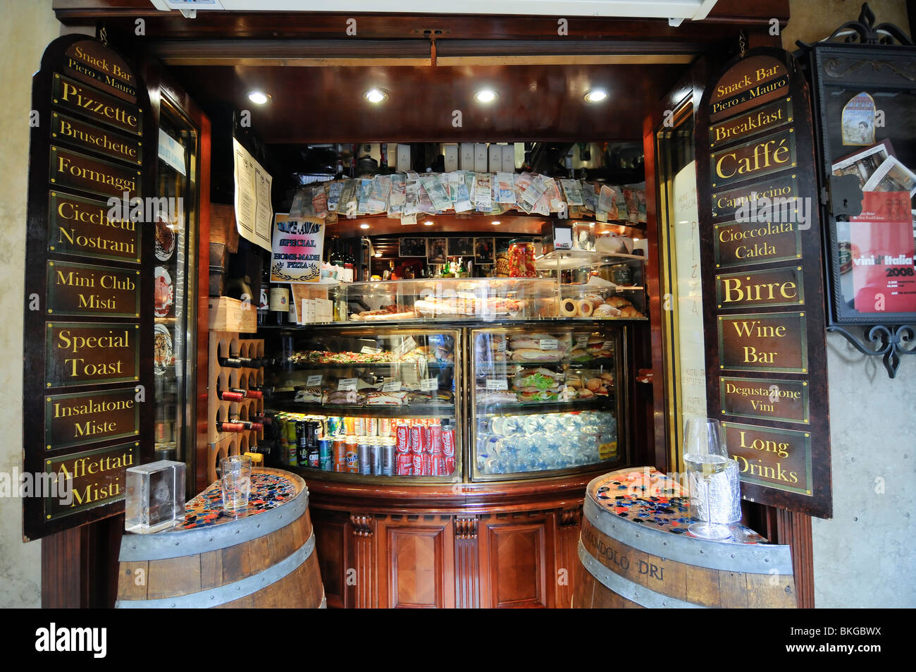 Snack bar in Venice, Italy Stock Photo