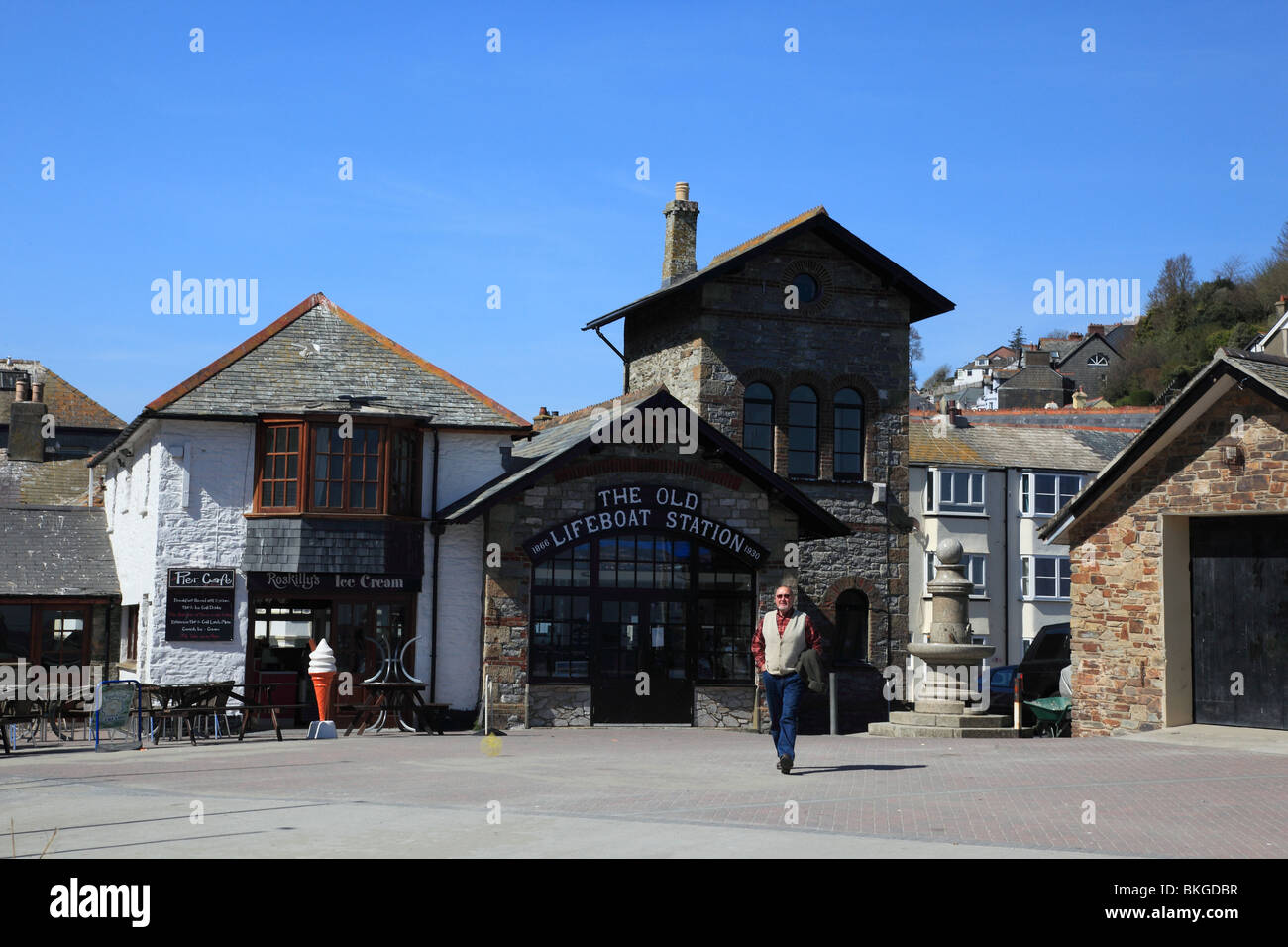 The old lifeboat station in Looe, Cornwall England Stock Photo