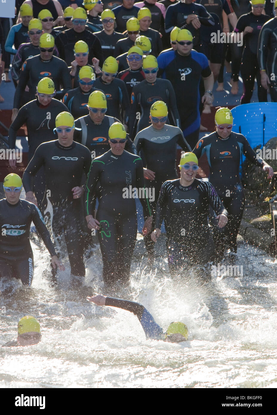 The start of the Great North Swim, a 1 mile charity swim on Lake