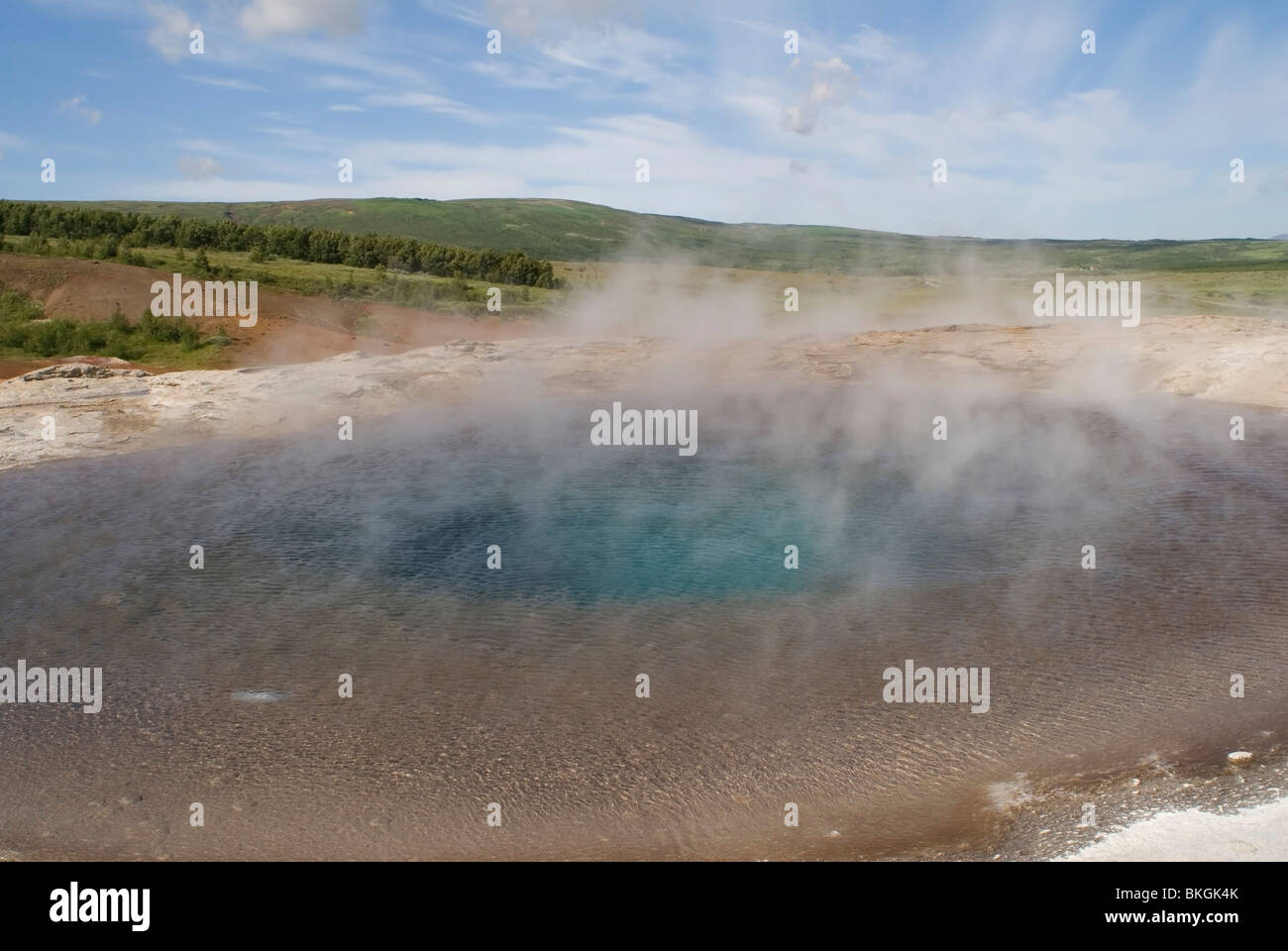 Landschap met hete bron;Landscape with hot spring Stock Photo - Alamy