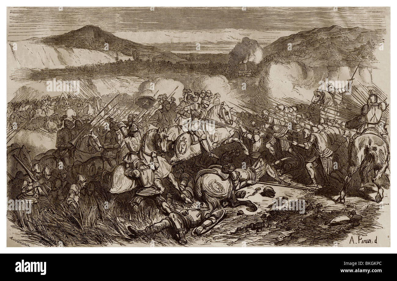 On 13th September 1515, during the Fifth Italian War, Battle of Marignano. Stock Photo