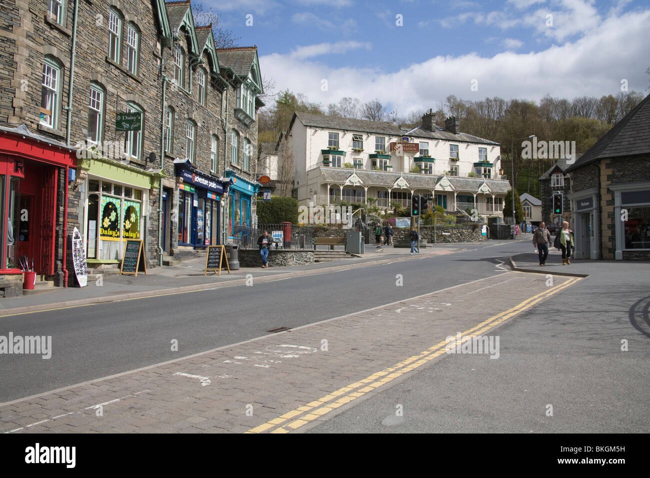 Ambleside Cumbria England UK Town at the centre of the Lake District caters for walkers Stock Photo