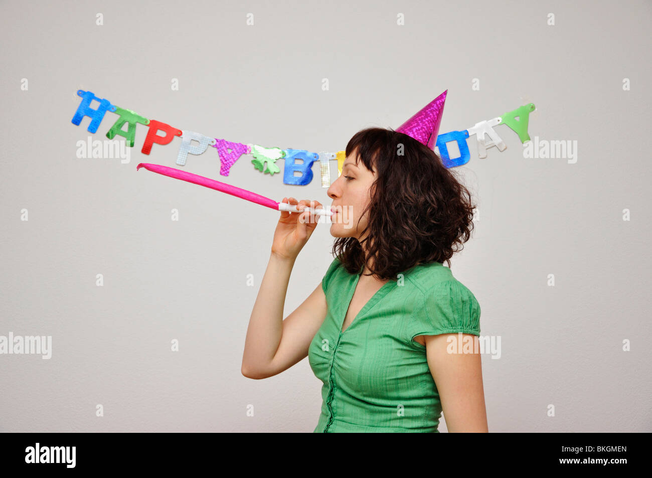Party horn blower hi-res stock photography and images - Alamy