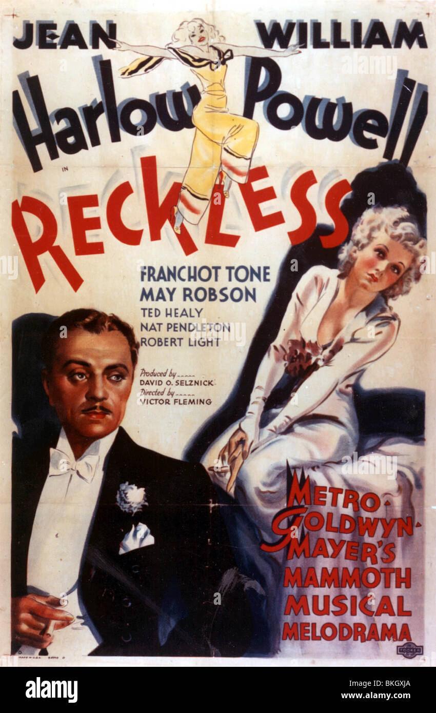 RECKLESS -1935 POSTER Stock Photo