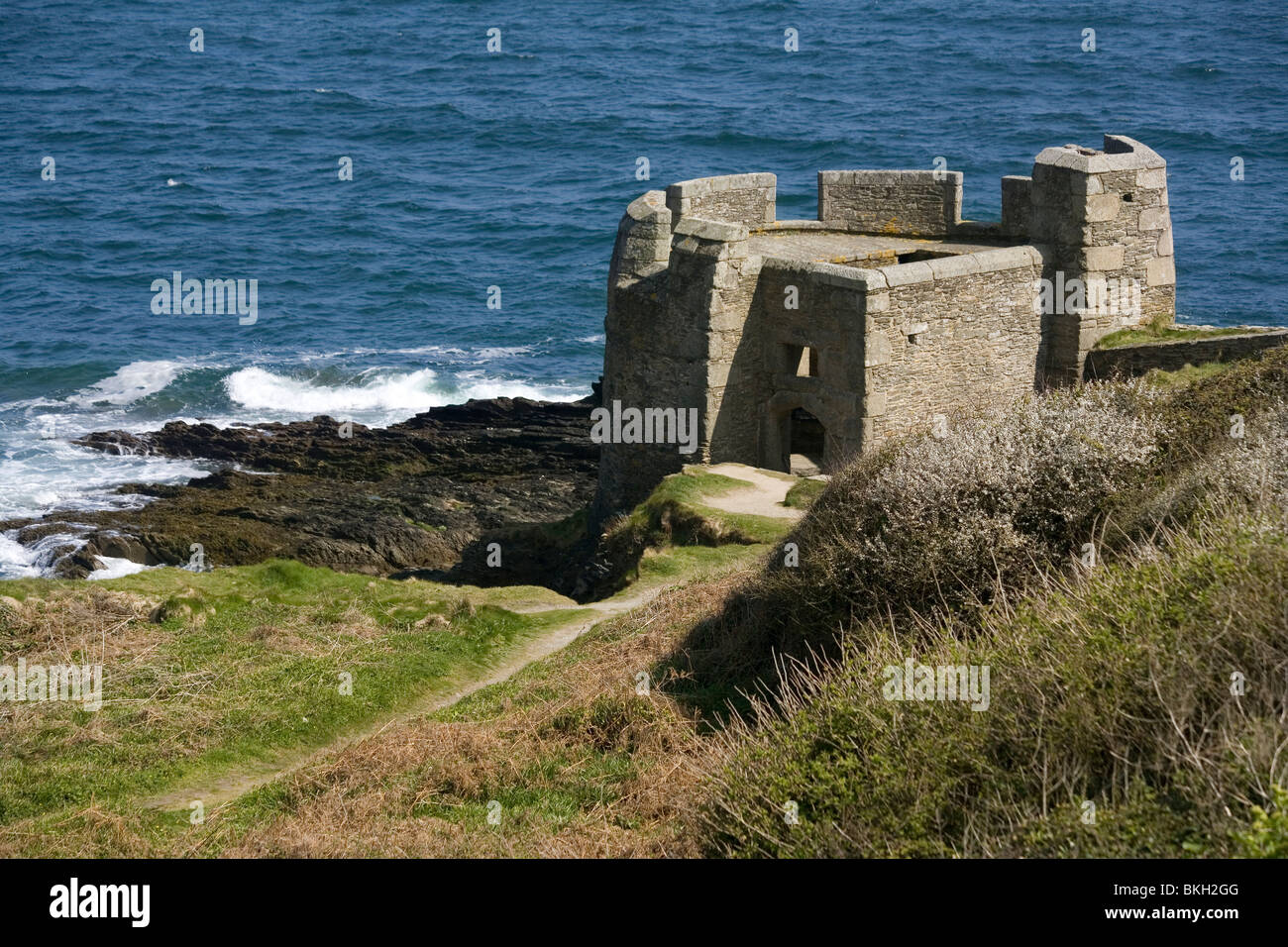 England Cornwall Falmouth Little Dennis fort Stock Photo