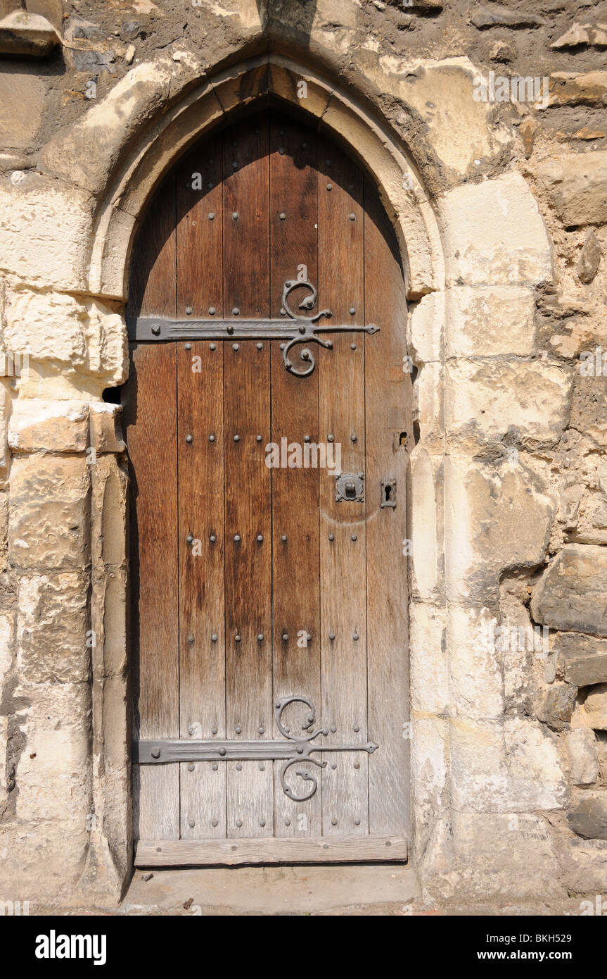 Old Door at Rochester Cathedral Stock Photo