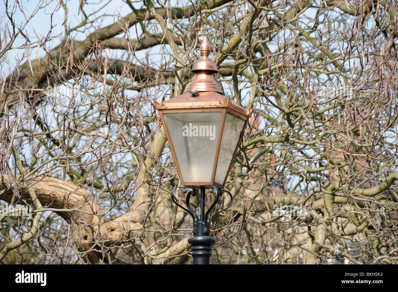 Copper street light Stock Photo