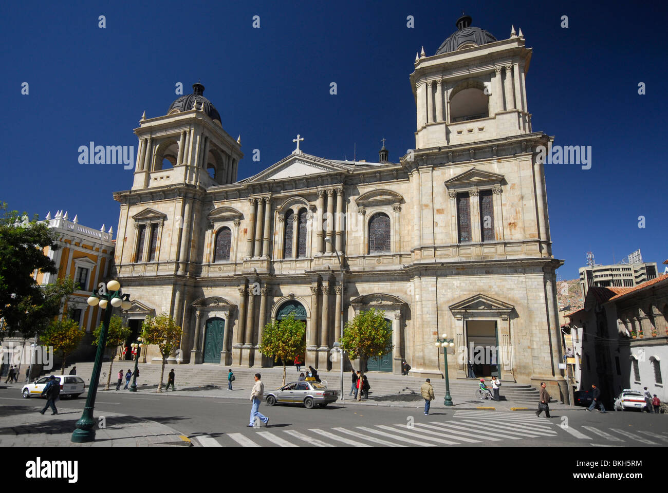 Cathedral, Murillo Square, central La Paz, capital of Bolivia, South America Stock Photo