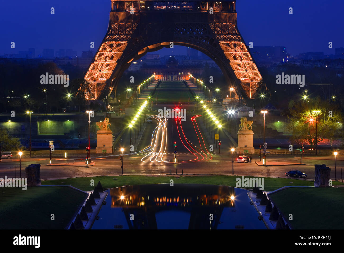 Blue Hour in Paris on the Eiffeltower Stock Photo