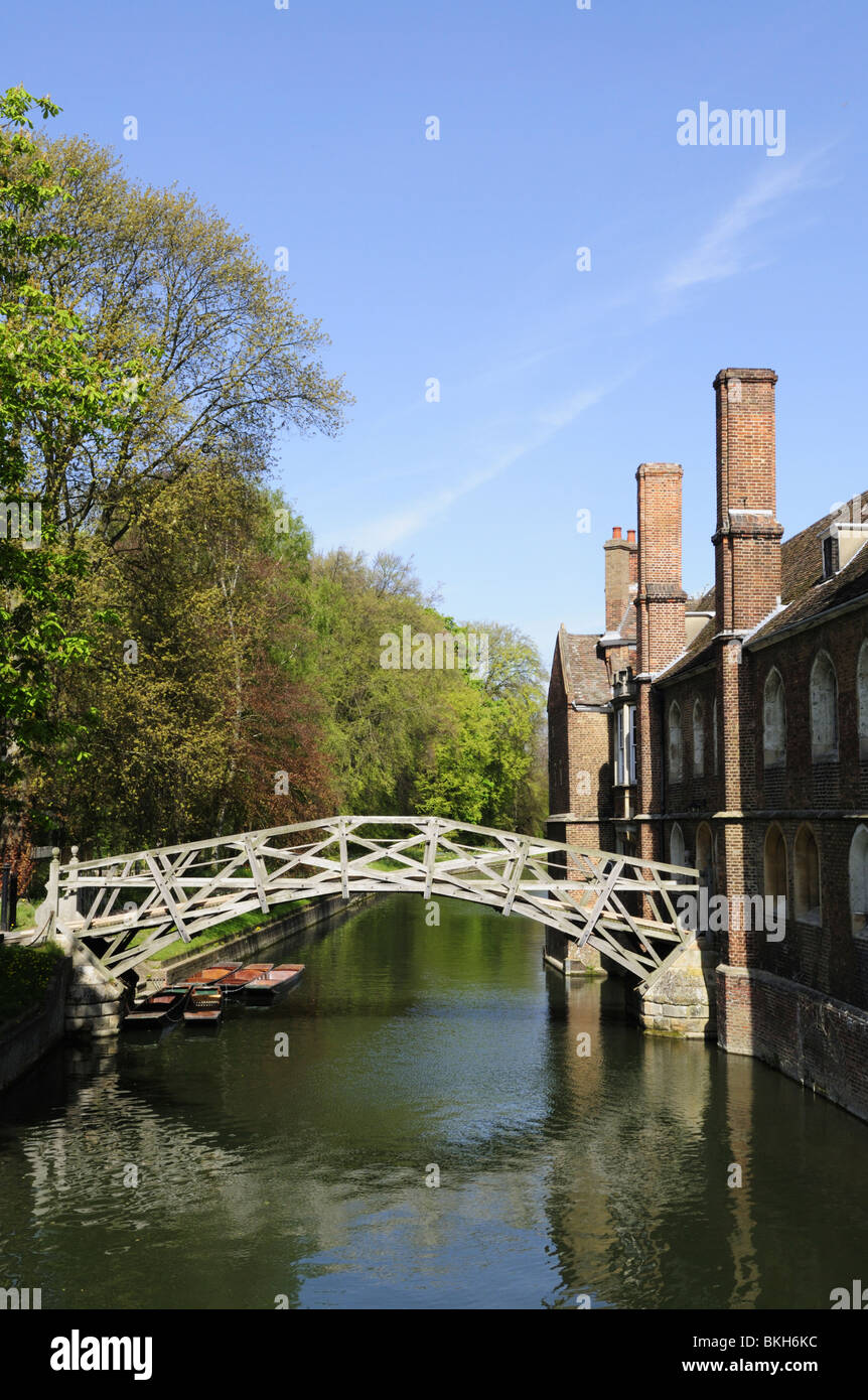 The Mathematical Bridge,Queens College, Cambridge, England UK Stock Photo