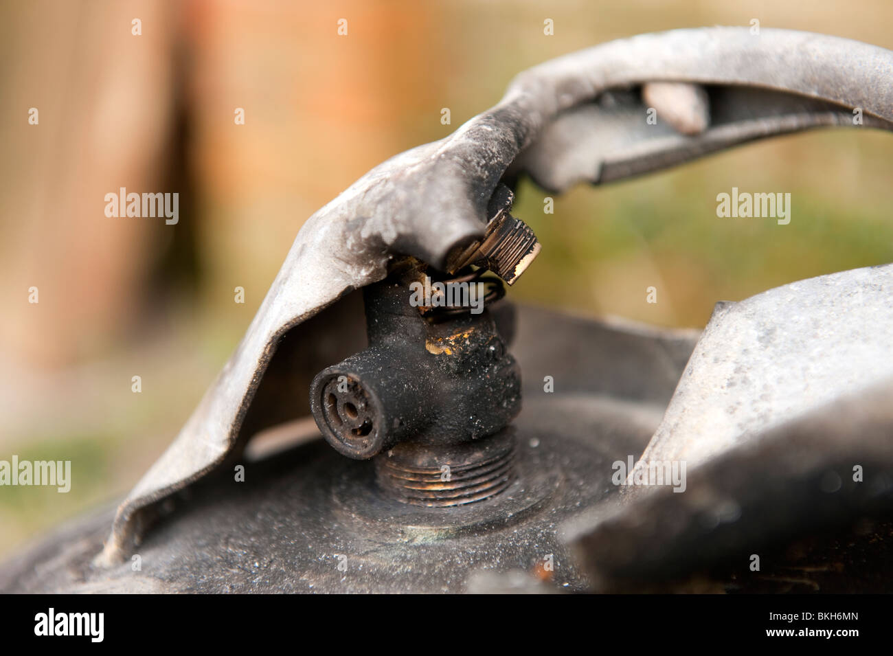 burnt calor gas cylinder exploded after fire Stock Photo Alamy