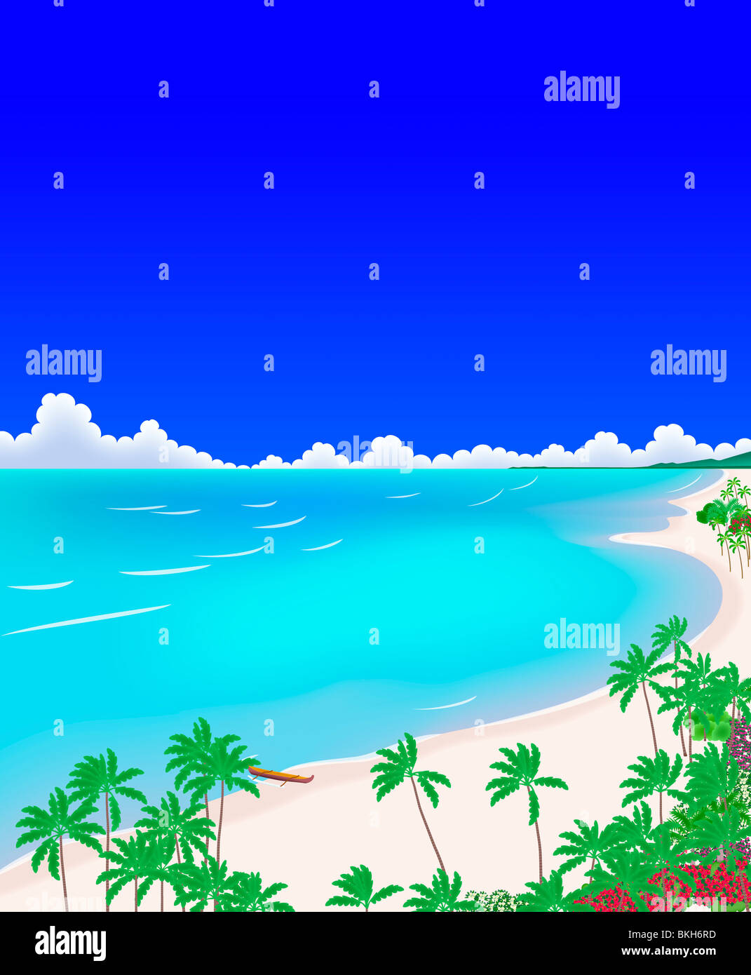 Hawaii beach palm tree hi-res stock photography and images - Alamy