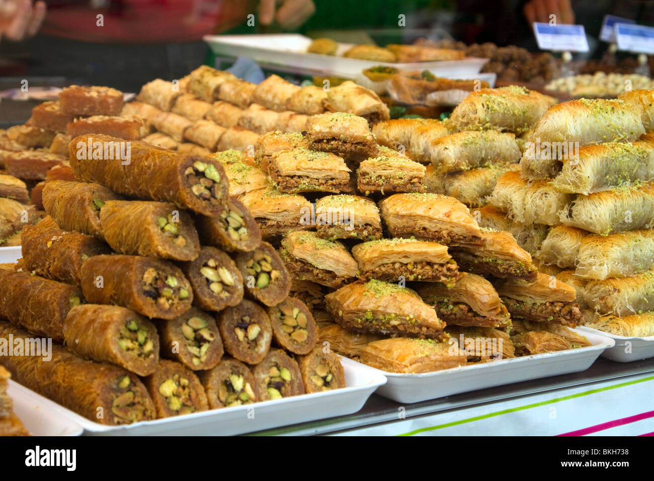 Varieties of baklava for sale at Borough Market, London Stock Photo Alamy