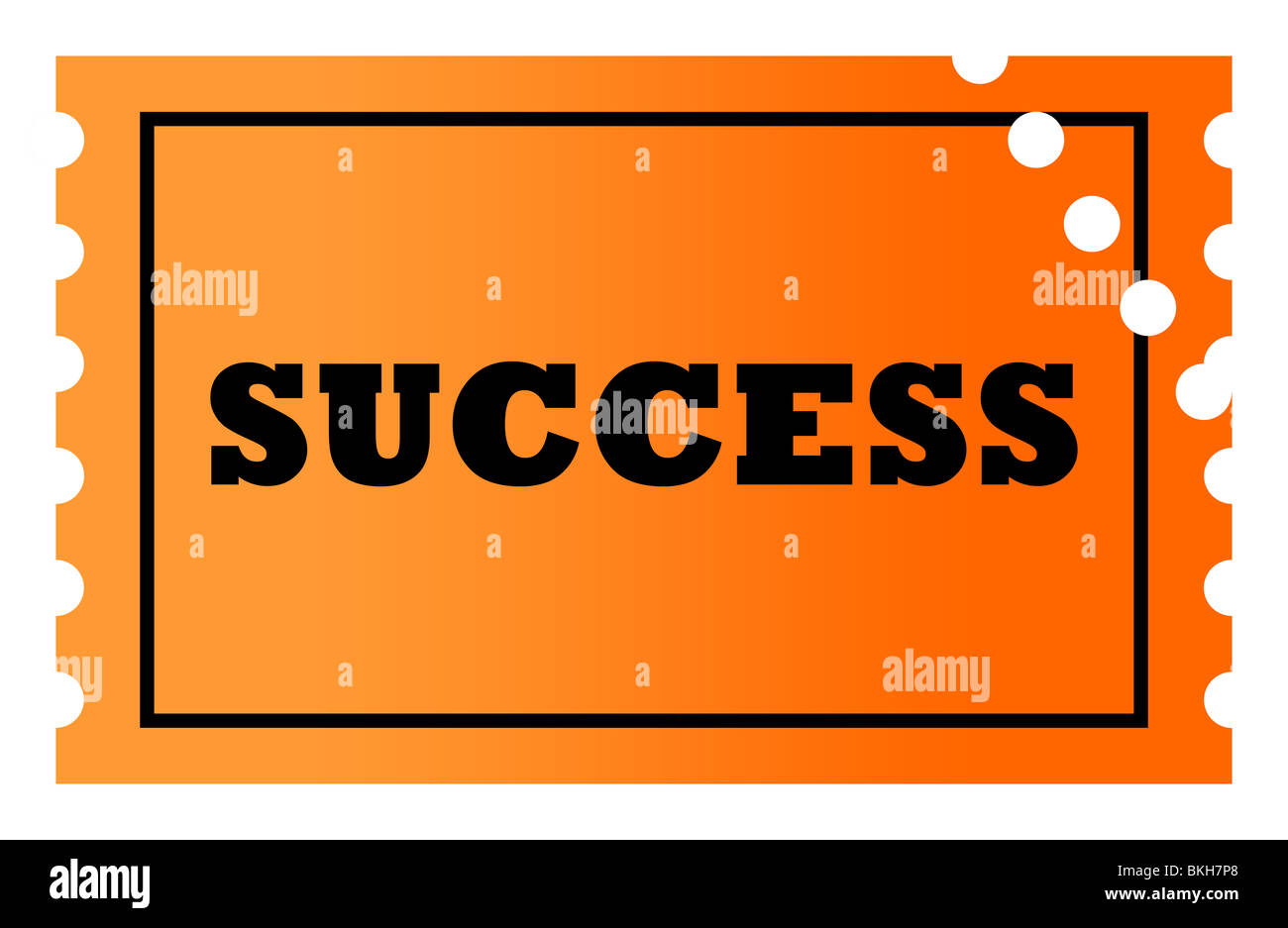 Stamped ticket to success, isolated on white background Stock Photo - Alamy