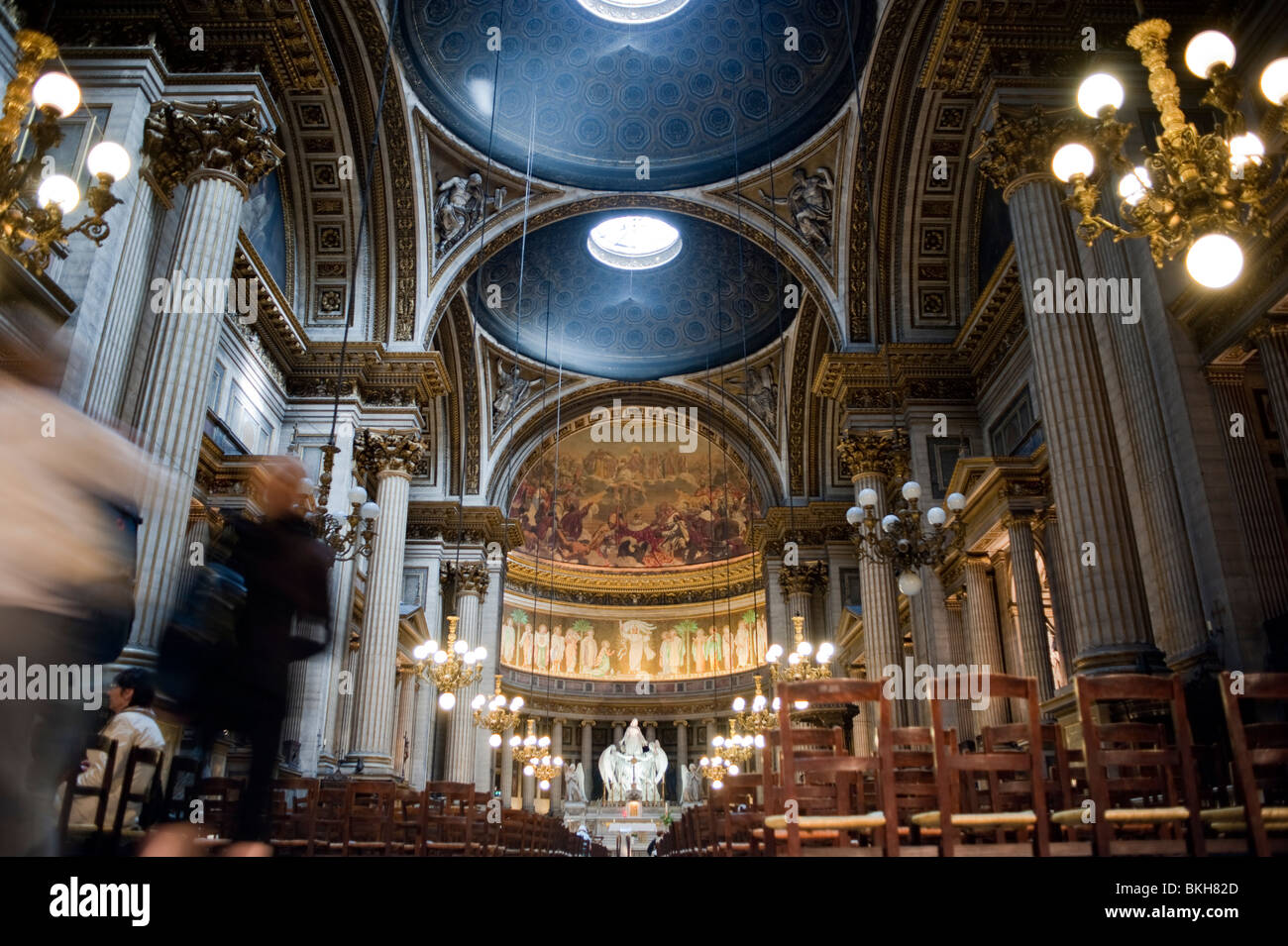 Madeleine Church, 'Eglise de la Madeleine', Paris, France, 'Roman Temple' Architecture, French Catholic Church, inside Stock Photo