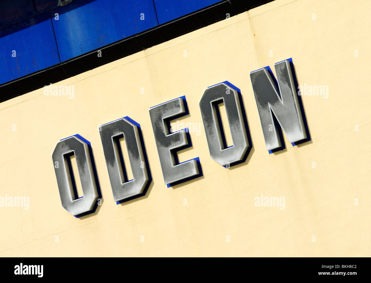Odeon Cinema Sign on Exterior of Building Stock Photo
