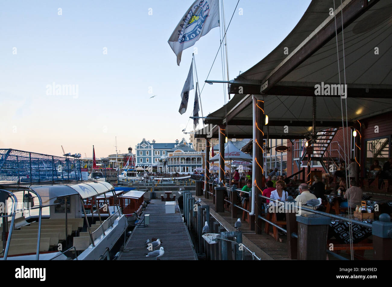 South Africa, Cape town, restaurants in the Victoria and Albert waterfront Stock Photo