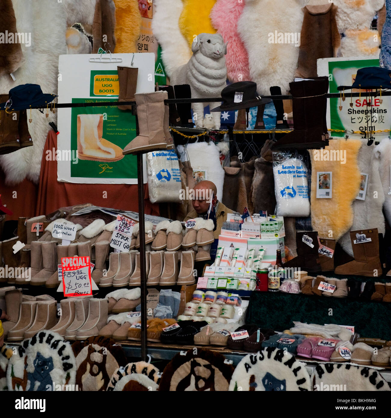 Leather shop at Queen Victoria Market, Melbourne, Victoria, Australia