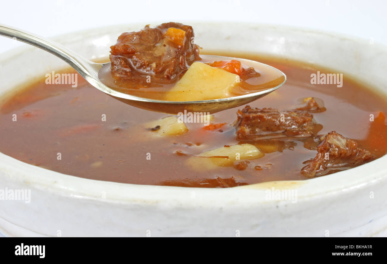 Hearty beef post roast stew Stock Photo