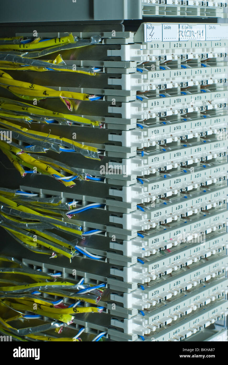 Wire Main Distribution Frame in Mobile switching Center Stock Photo - Alamy