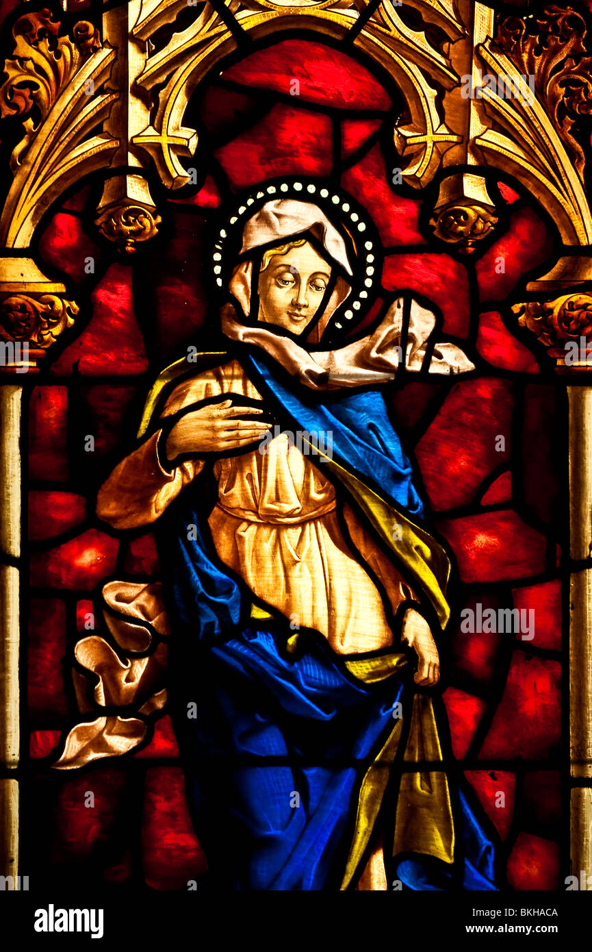 Stained glass window. Stock Photo