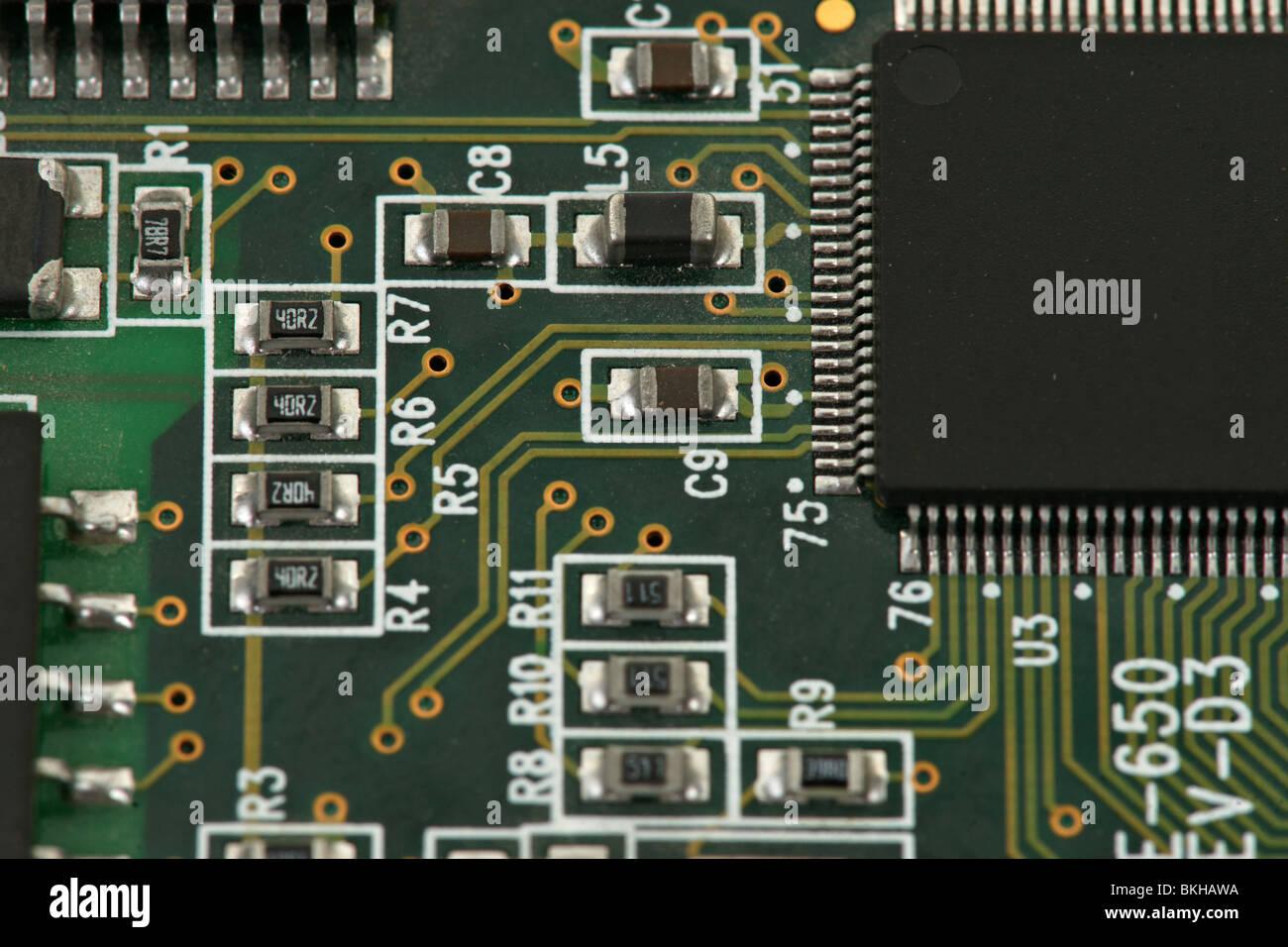 image of integrated circuits and surface mount technology Stock Photo