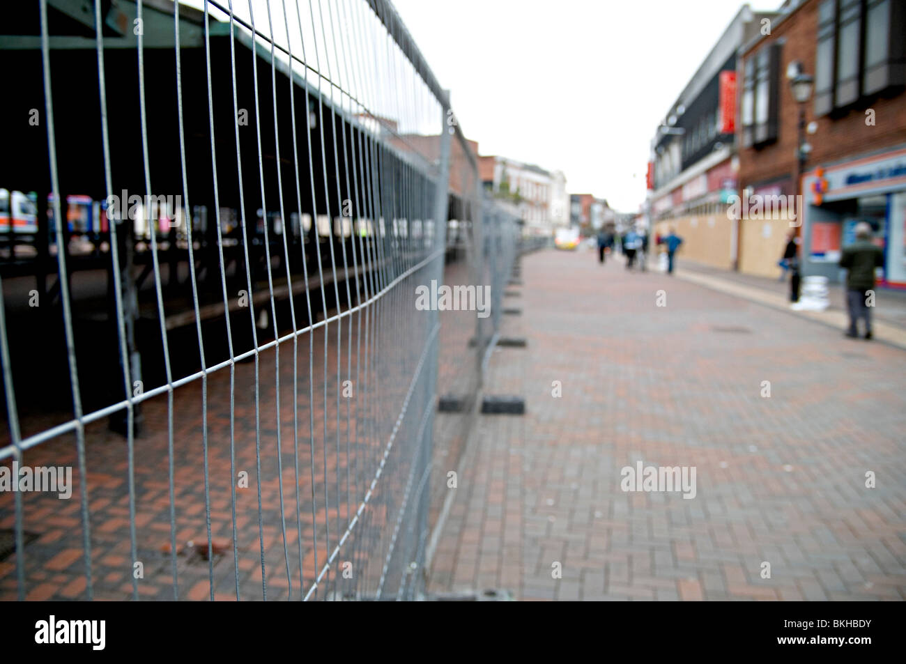 Dudley town centre during the edl demo April 2010, the whole town shut up and shops were boarded up like a ghost town Stock Photo