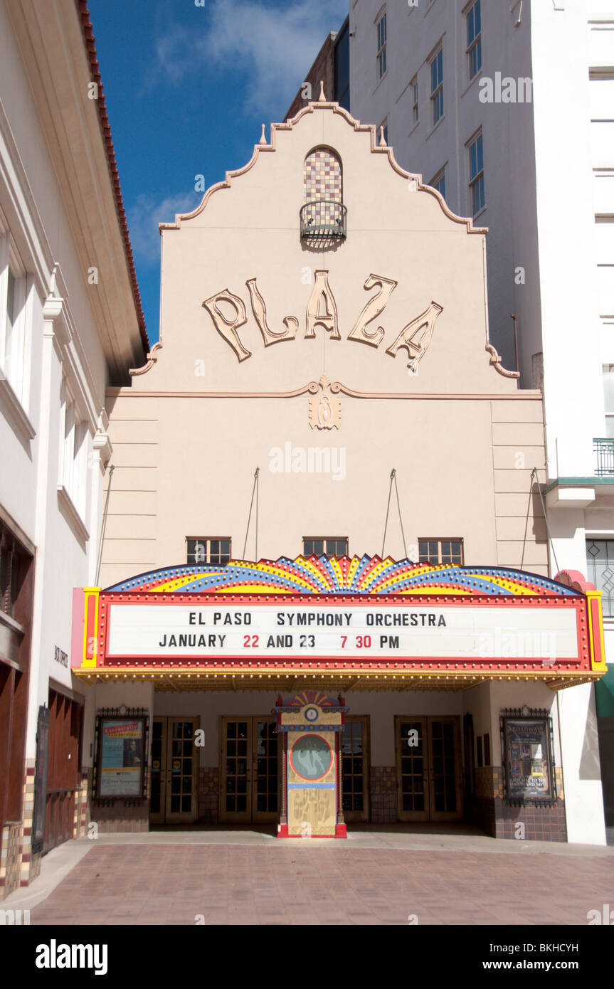 The Plaza movie Theatre in downtown El Paso Stock Photo