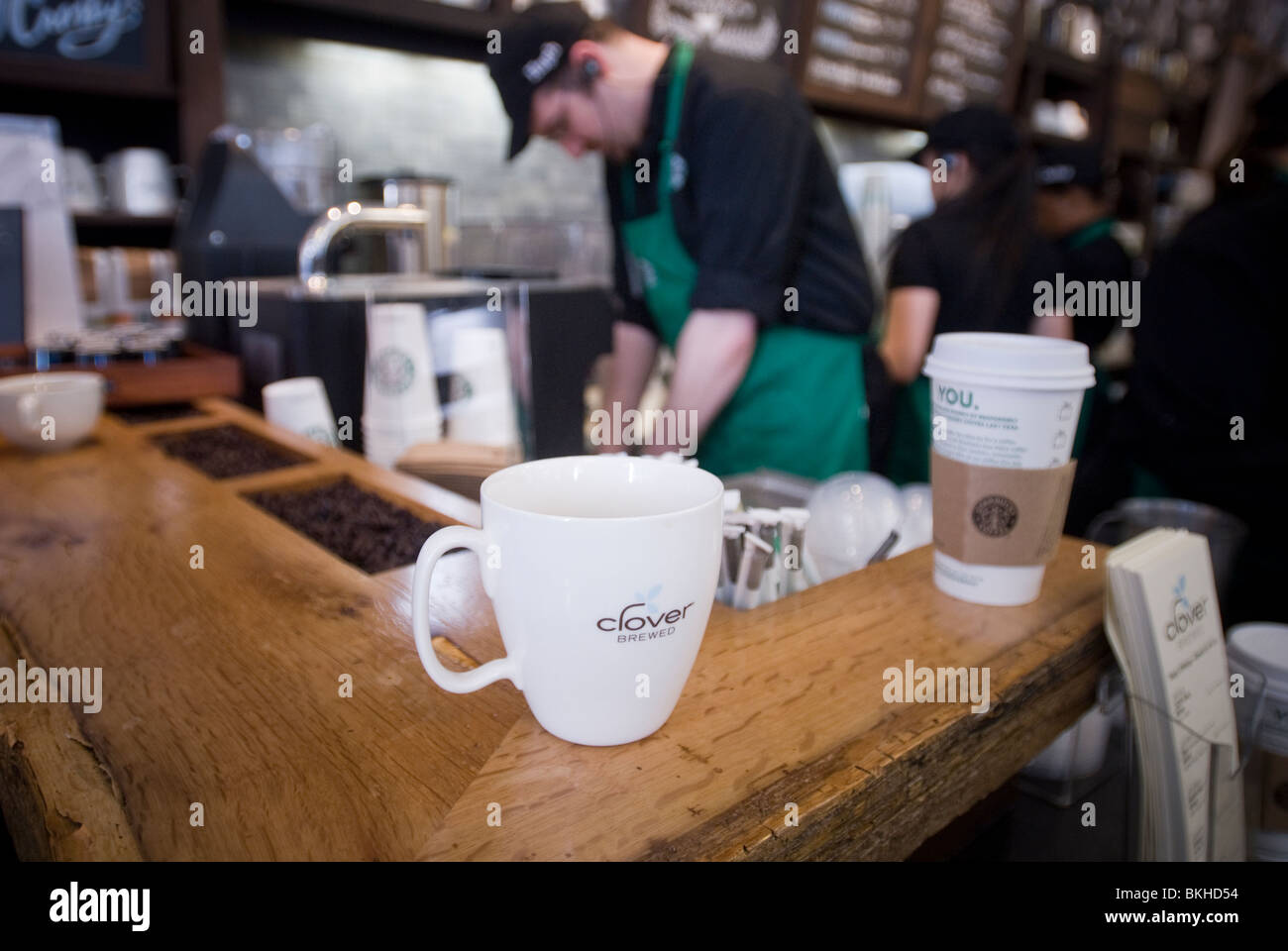 Starbucks Coffee Company Spring Street cafe in the Soho neighborhood of