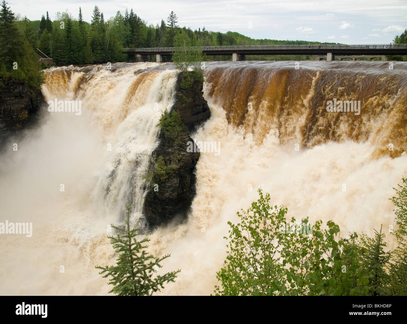 The falls in Kakabeka Provincial Park. Stock Photo