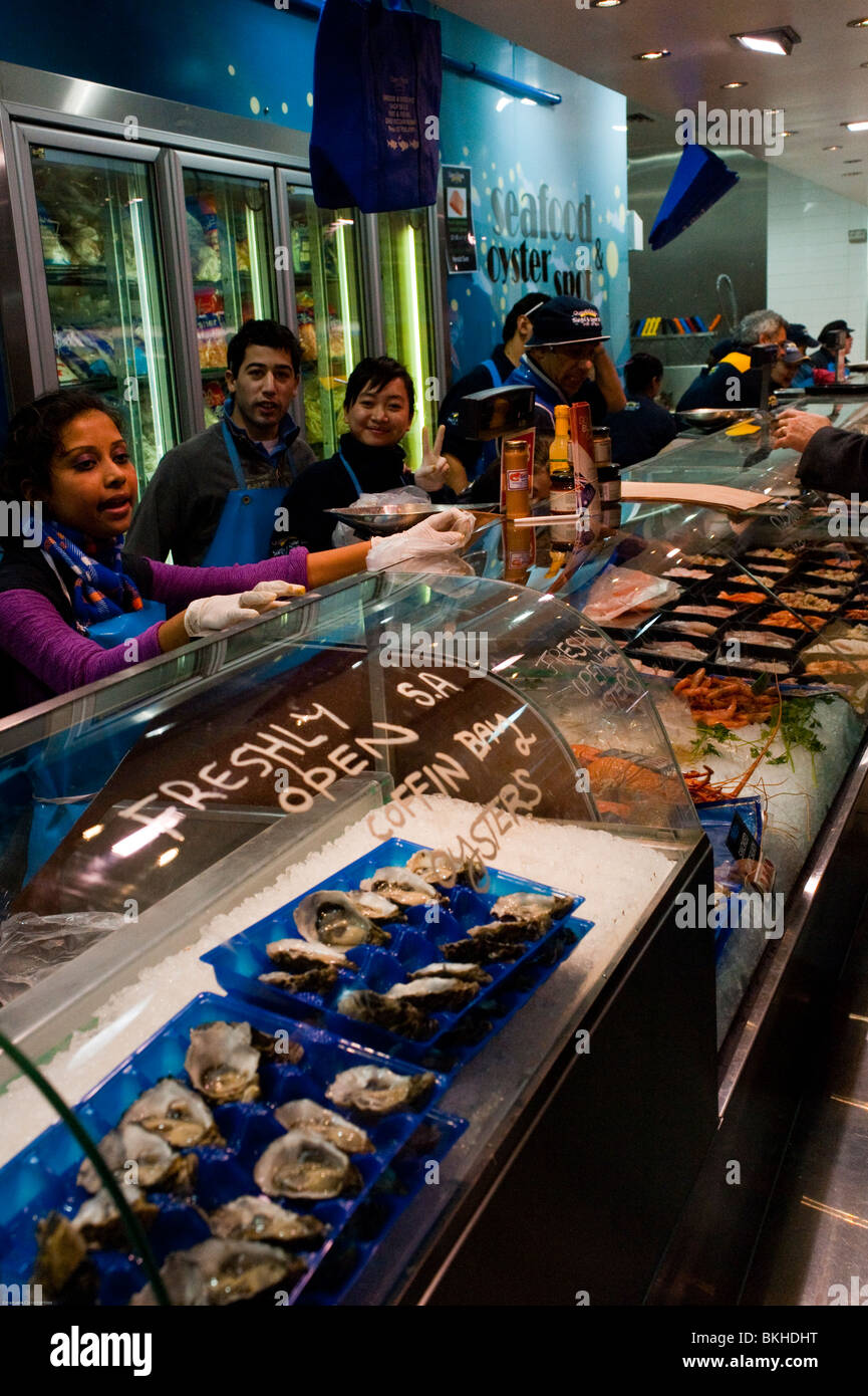 Oyster bar at Queen Victoria Market, Melbourne, Victoria, Australia