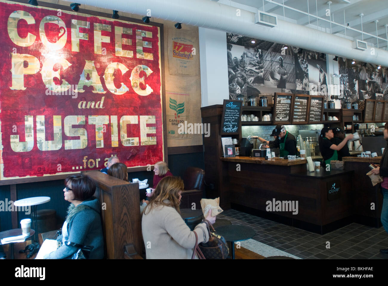 Starbucks Coffee Company Spring Street cafe in the Soho neighborhood of