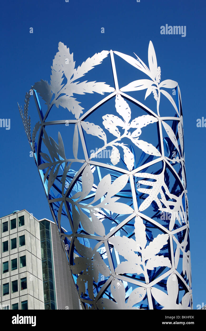 The 18metre high 'Metal Chalice' sculpture in Cathedral Square