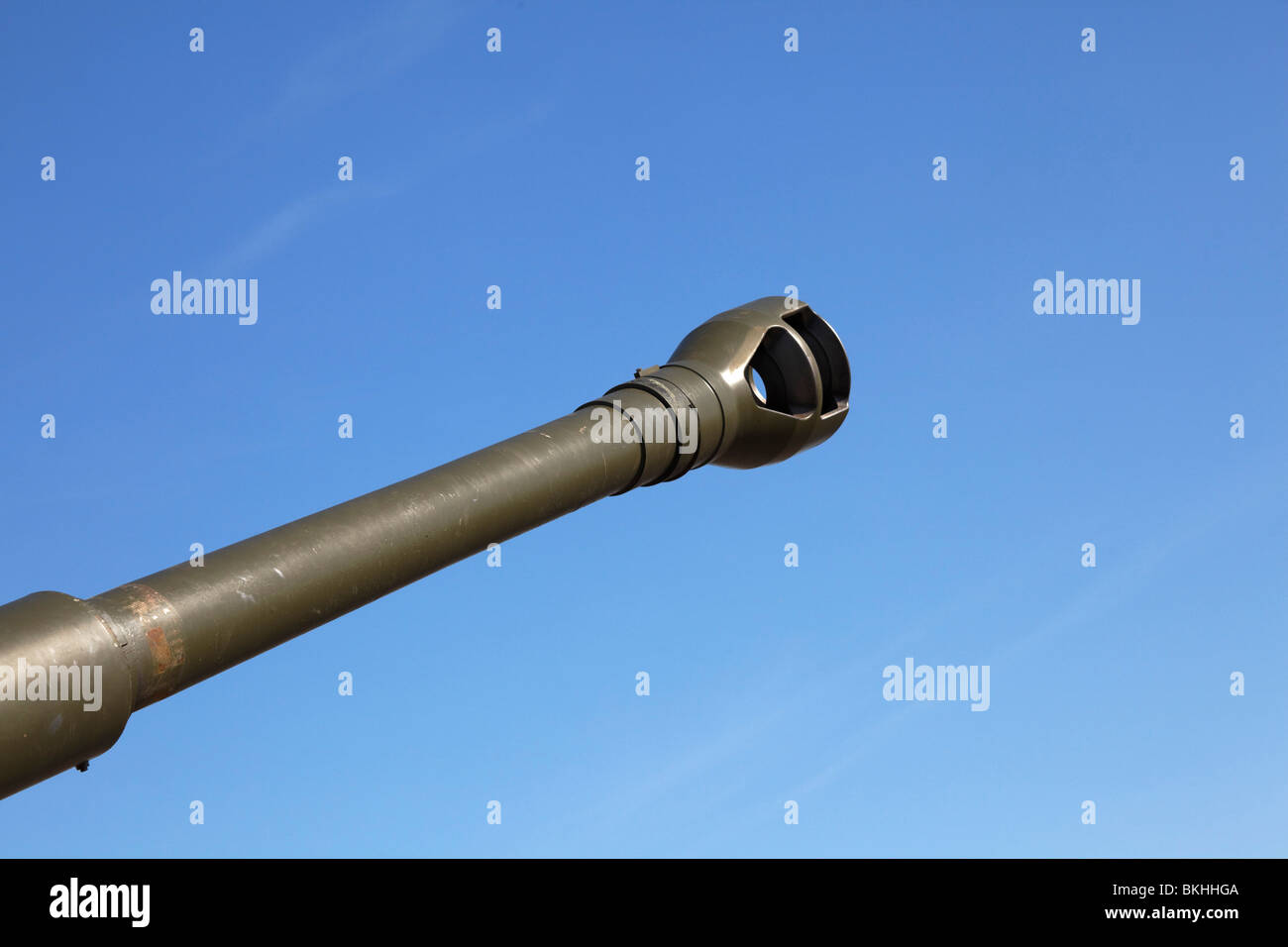 Howitzer gun barrel pointing to the sky, Stock Photo