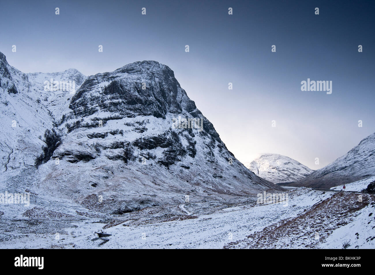 UK- Scotland, highlands- Glen coe pass- snowy landscape Stock Photo