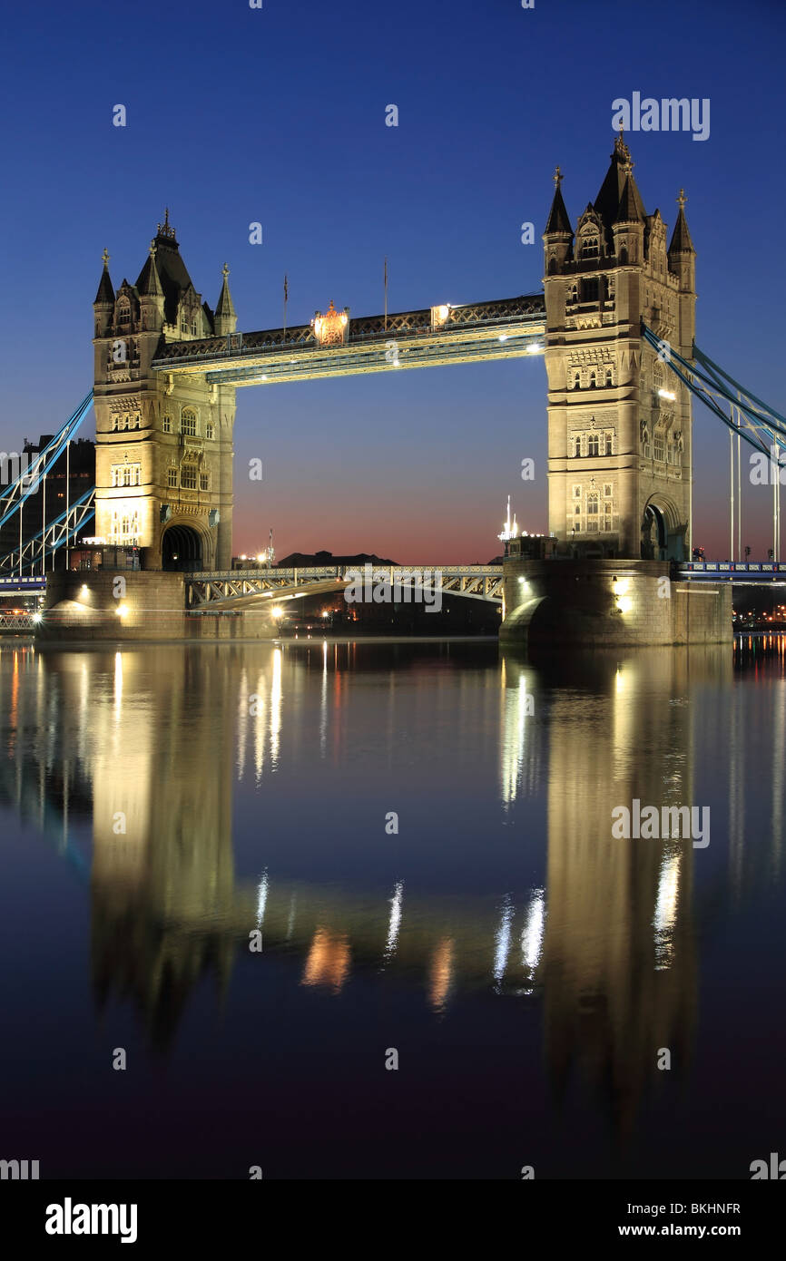 Tower Bridge Reflection Stock Photo