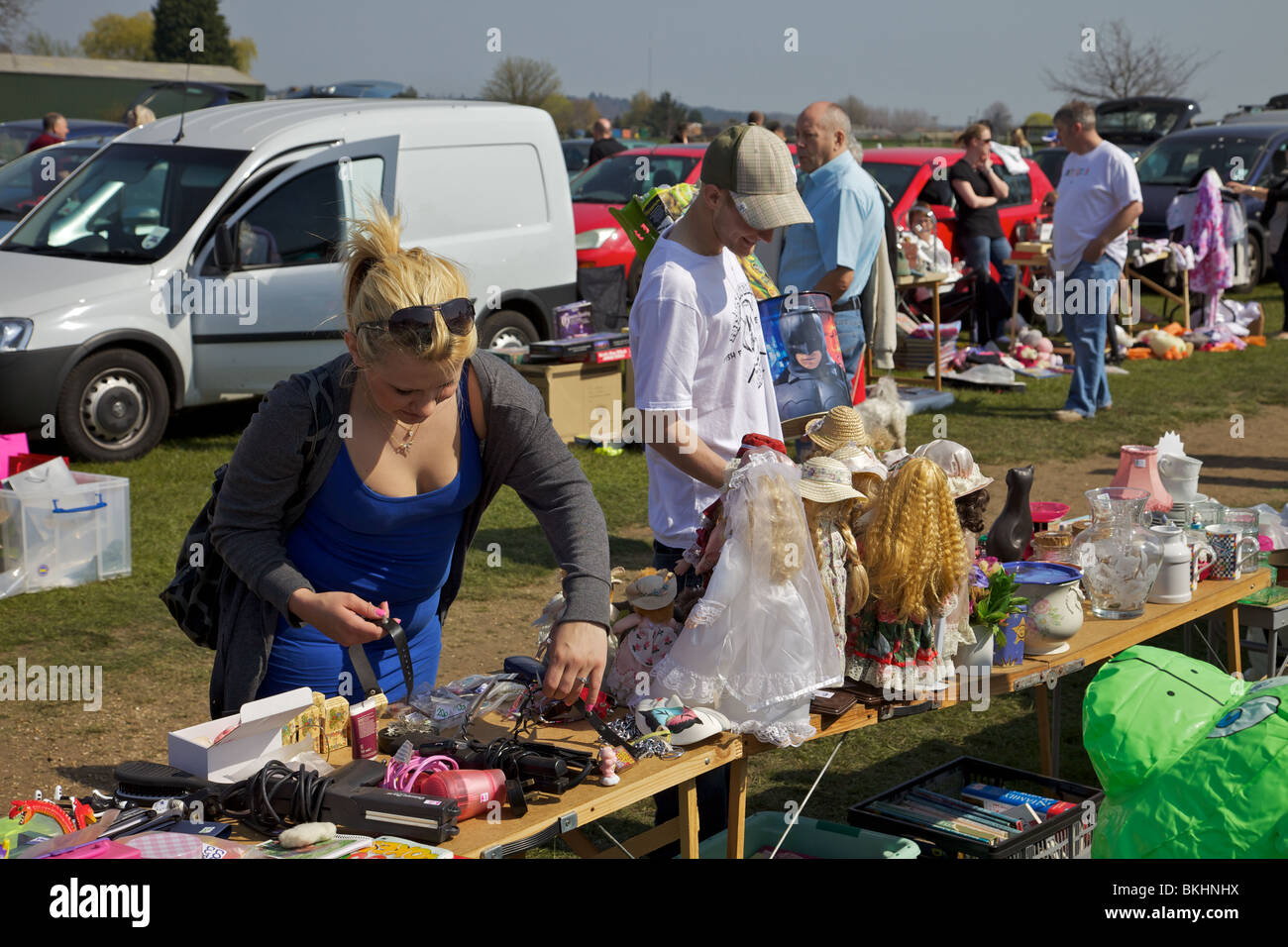 A car boot sale in England Stock Photo Alamy