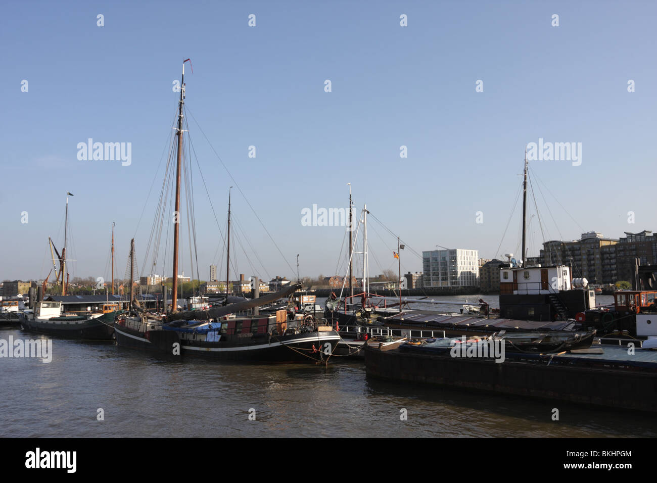 Selection of river boats moored at Hermitage Moorings on the River