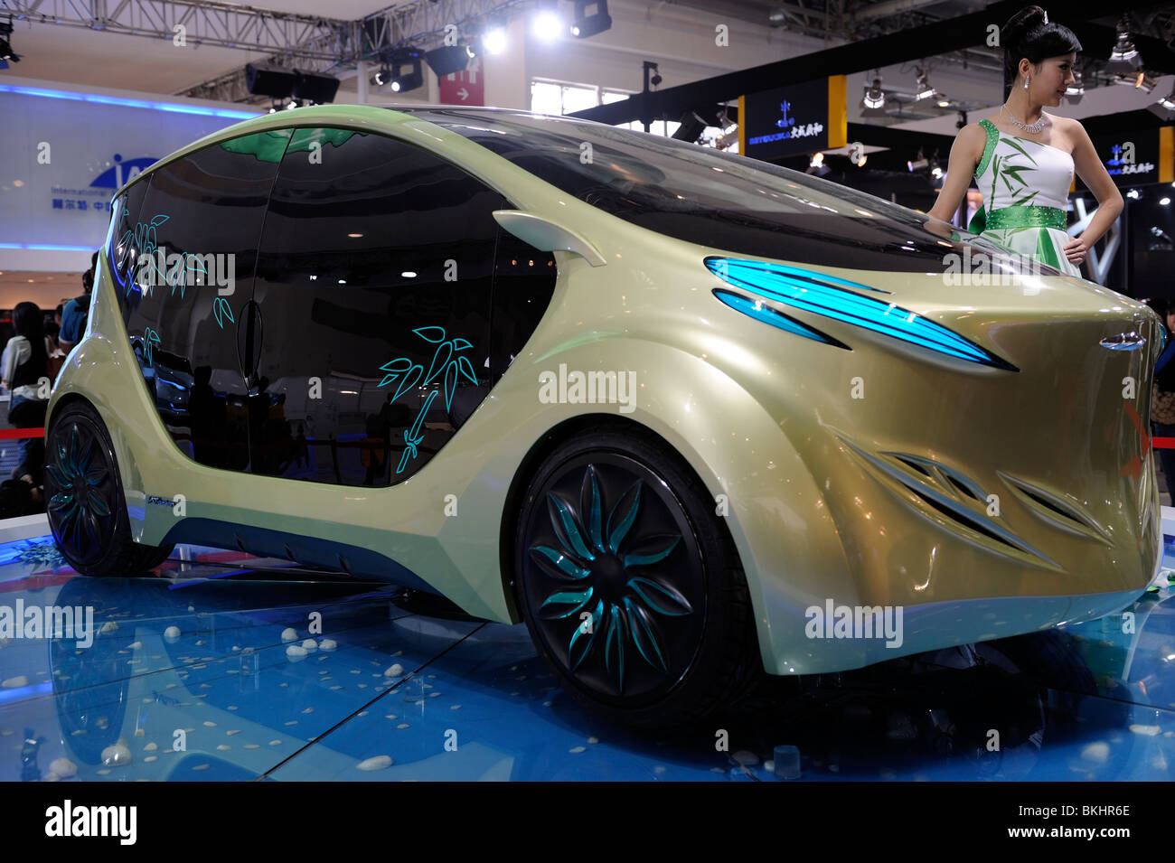 IAT (International Application Technology) 'Zu' electric concept car at Beijing Auto Show 2010. Stock Photo
